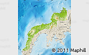 Physical Map of Zamboanga Del Norte, shaded relief outside