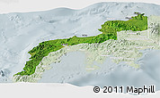 Satellite Panoramic Map of Zamboanga Del Norte, lighten