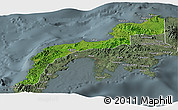 Satellite Panoramic Map of Zamboanga Del Norte, semi-desaturated