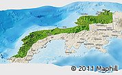 Satellite Panoramic Map of Zamboanga Del Norte, shaded relief outside