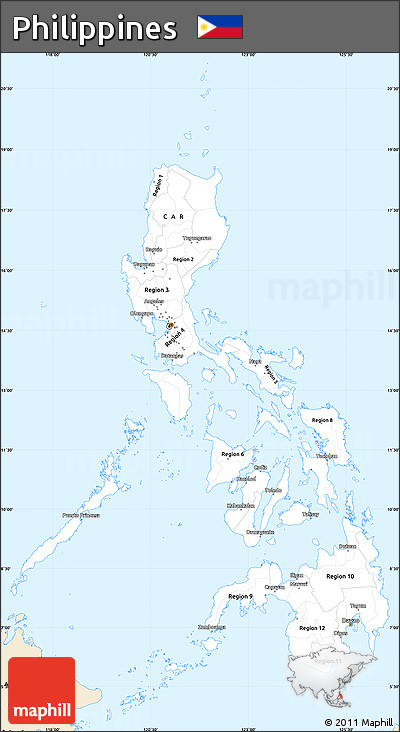 Classic Style Simple Map of Philippines