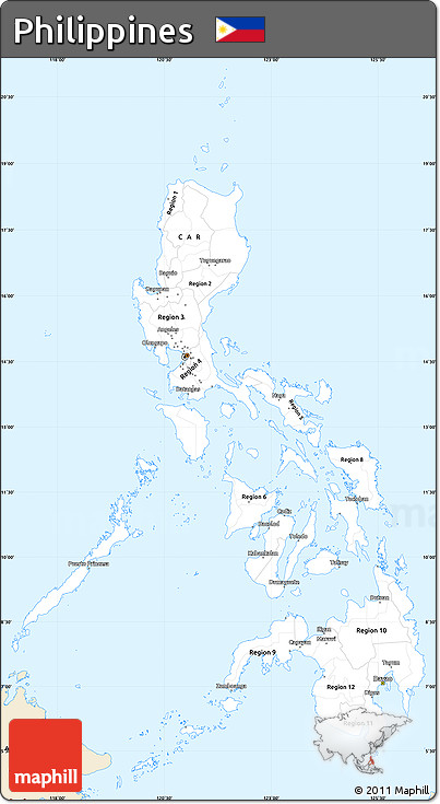 Classic Style Simple Map of Philippines