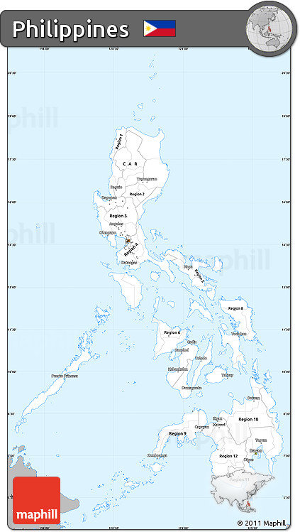 Gray Simple Map of Philippines