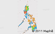 Political Simple Map of Philippines, cropped outside