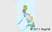 Political Simple Map of Philippines, single color outside