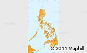 Political Shades Simple Map of Philippines, political outside