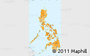 Political Shades Simple Map of Philippines, single color outside, borders and labels