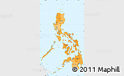 Political Shades Simple Map of Philippines, single color outside