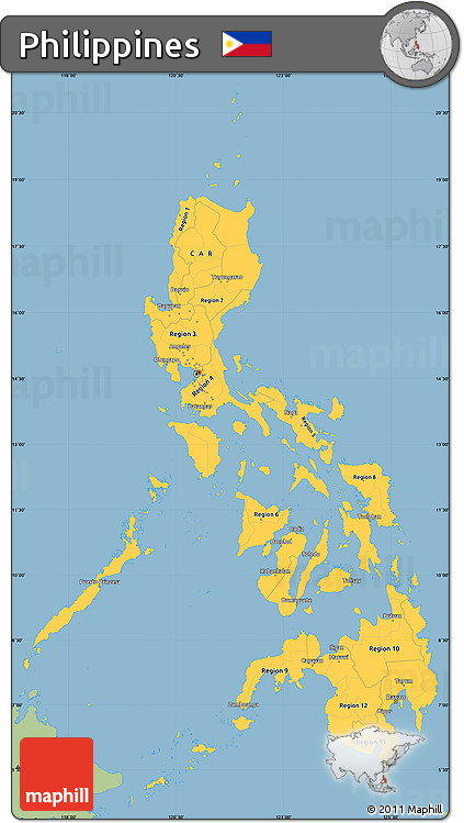 Savanna Style Simple Map of Philippines