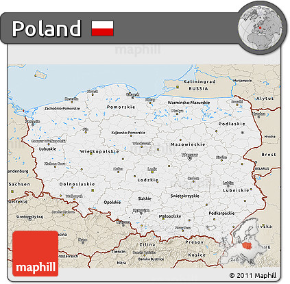 Classic Style 3D Map of Poland