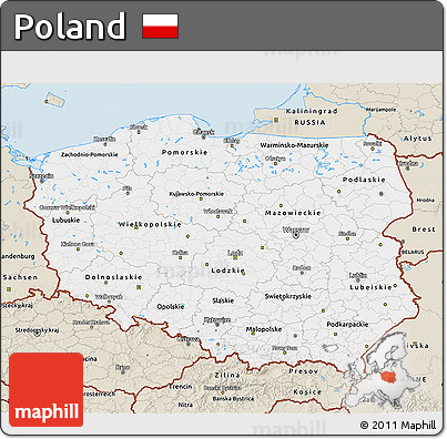 Classic Style 3D Map of Poland