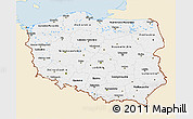 Classic Style 3D Map of Poland, single color outside