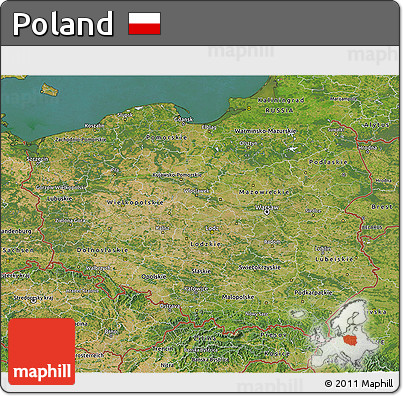 Satellite 3D Map of Poland