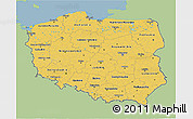 Savanna Style 3D Map of Poland, single color outside