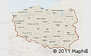 Shaded Relief 3D Map of Poland, lighten