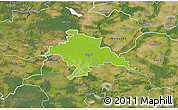 Physical 3D Map of Glogow, satellite outside