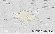 Shaded Relief 3D Map of Glogow, desaturated
