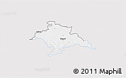 Silver Style 3D Map of Glogow, single color outside