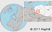 Gray Location Map of Glogow, highlighted country