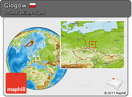 Physical Location Map of Glogow