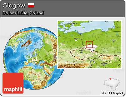 Physical Location Map of Glogow, highlighted parent region