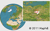 Satellite Location Map of Glogow, highlighted parent region