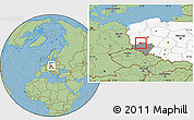 Savanna Style Location Map of Glogow, highlighted country, highlighted parent region