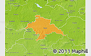 Political Map of Glogow, physical outside