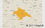 Political Map of Glogow, shaded relief outside