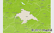 Shaded Relief Map of Glogow, physical outside