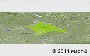Physical Panoramic Map of Glogow, semi-desaturated