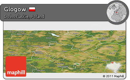 Satellite Panoramic Map of Glogow