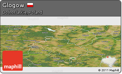 Satellite Panoramic Map of Glogow