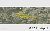 Satellite Panoramic Map of Glogow, semi-desaturated