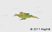 Satellite Panoramic Map of Glogow, single color outside