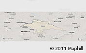 Shaded Relief Panoramic Map of Glogow, semi-desaturated