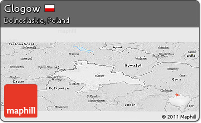 Silver Style Panoramic Map of Glogow