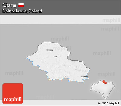 Gray 3D Map of Gora, single color outside