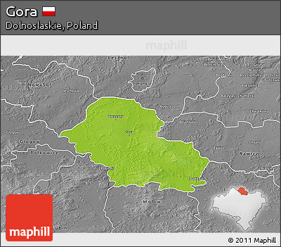 Physical 3D Map of Gora, desaturated