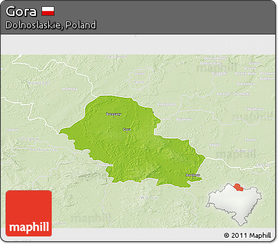 Physical 3D Map of Gora, lighten
