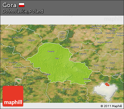 Physical 3D Map of Gora, satellite outside