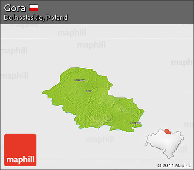 Physical 3D Map of Gora, single color outside