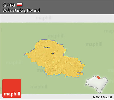 Savanna Style 3D Map of Gora, single color outside
