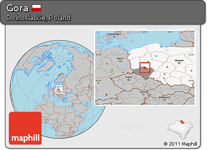 Gray Location Map of Gora, highlighted country, highlighted parent region
