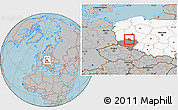 Gray Location Map of Gora, highlighted country, highlighted parent region, hill shading