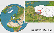 Satellite Location Map of Gora, highlighted country, highlighted parent region