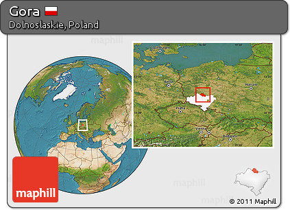Satellite Location Map of Gora, highlighted parent region