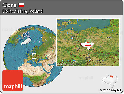 Satellite Location Map of Gora, highlighted parent region