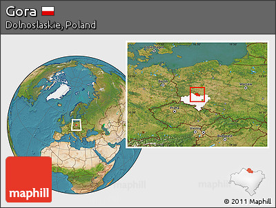 Satellite Location Map of Gora, highlighted parent region