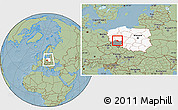 Savanna Style Location Map of Gora, highlighted country, highlighted parent region, within the entire country, hill shading